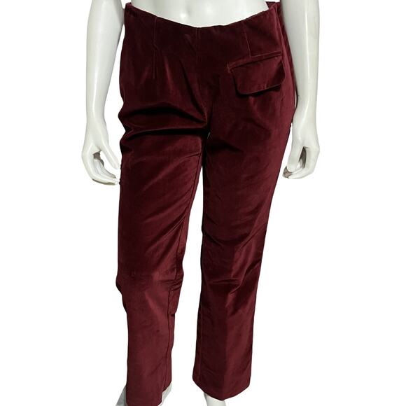 ⭐️Newport News Maroon Cotton Velvet Pants Sz-6 - Picture 1 of 8